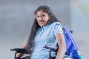 Girl in wheelchair