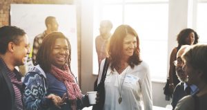 People meeting and talking